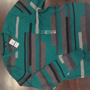Mens vneck striped sweater size xl